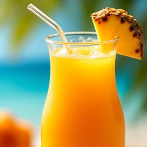Jus tropika dengan mangga dan nanas