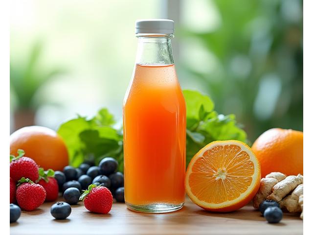 Blen jus buah-buahan segar yang diperibadikan dengan pelbagai buah-buahan dan sayur-sayuran