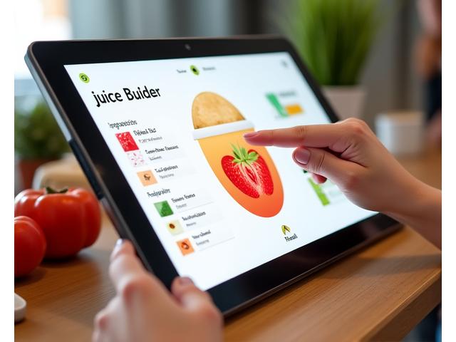 Antara muka drag-and-drop untuk memilih buah-buahan dan sayur-sayuran