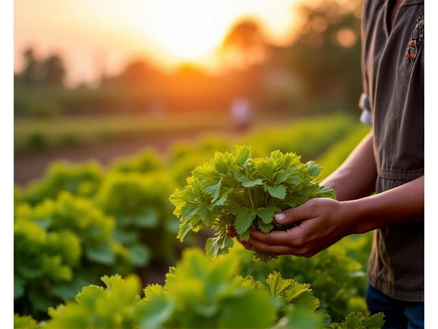 Petani menguruskan ladang organik dengan penuh kasih sayang