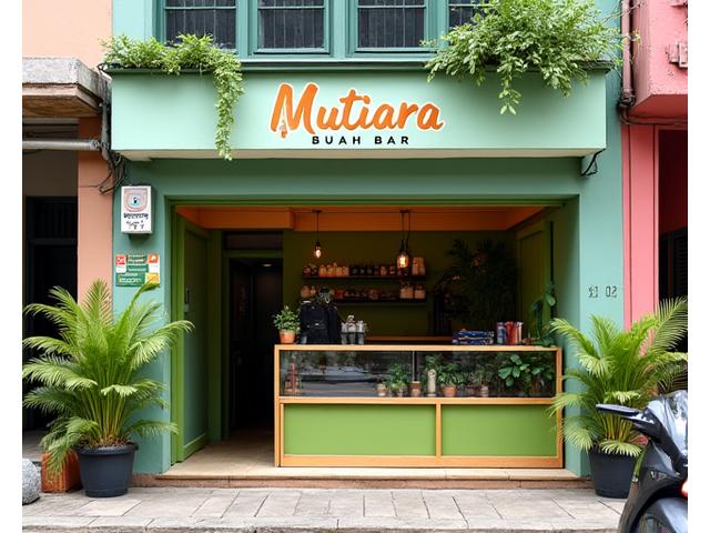 Bahagian luar Mutiara Buah Bar cawangan pertama di George Town